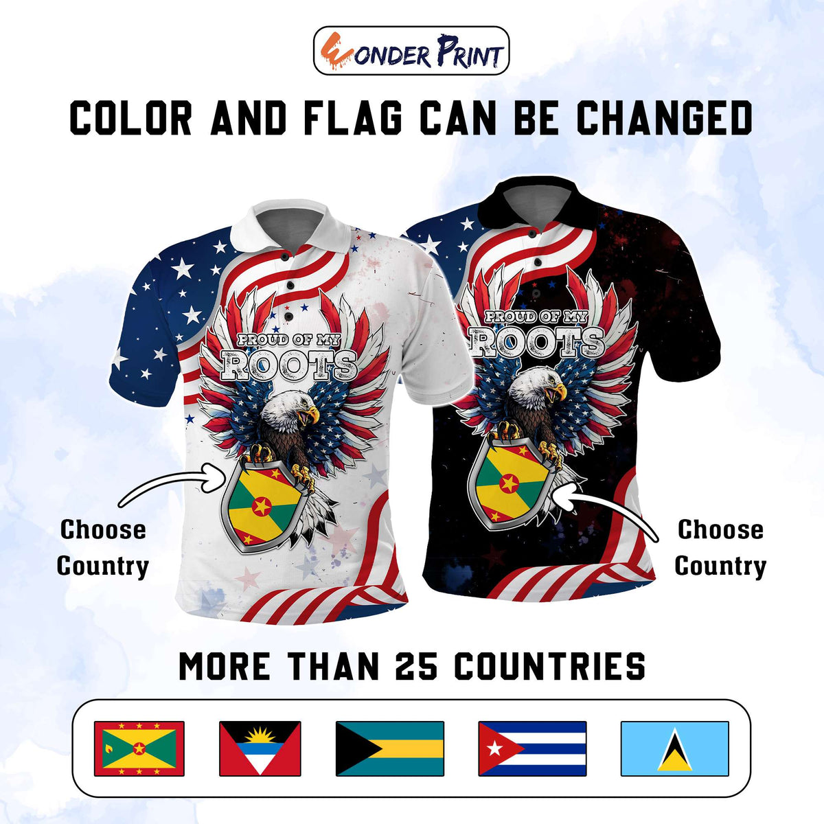 Custom Caribbean American Heritage Month Polo Shirt Proud Of My Roots | Wonder Print Shop