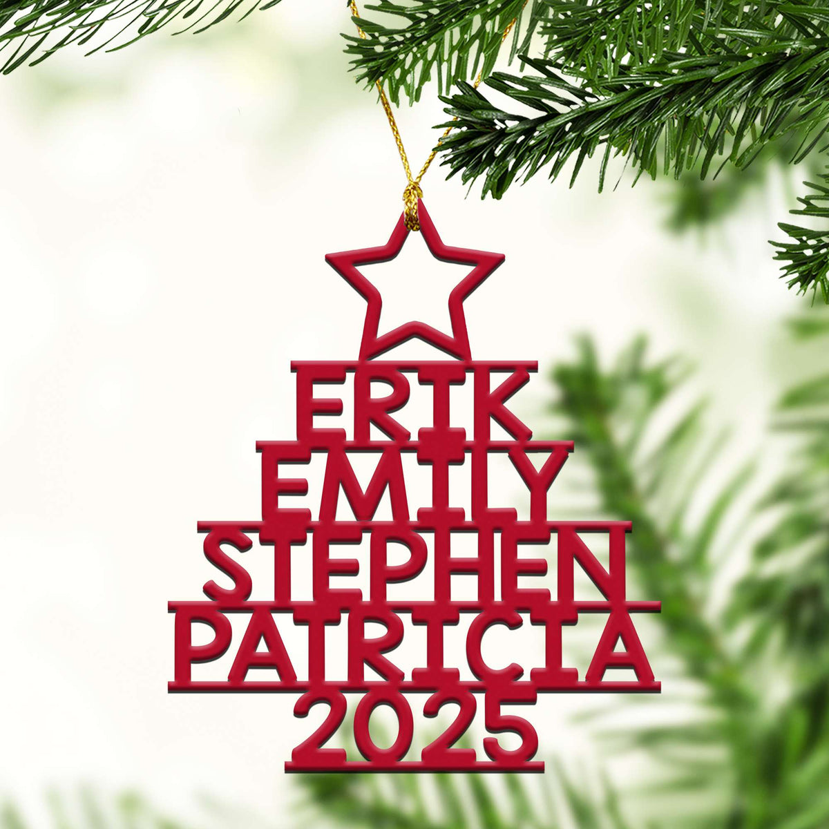 Custom Christmas Family Names Xmas Tree Ornament CTM05