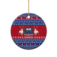 Personalised Samoa Christmas Ceramic Ornament Samoan Coat Of Arms Manuia Le Kirisimas - Wonder Print Shop