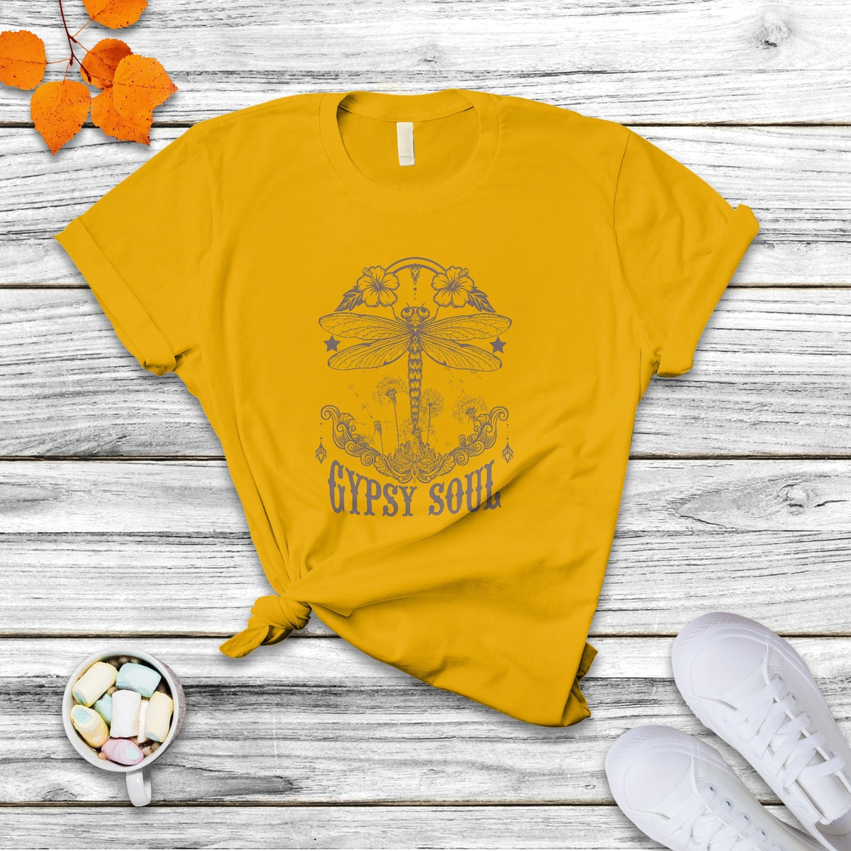 Gypsy Soul Vintage Dragonfly Insect Lover Spiritual Inspirational Shirt for Women, Dragonfly T-shirt, Dragonfly Gift, Insect Lover Shirt Black - Wonder Print Shop