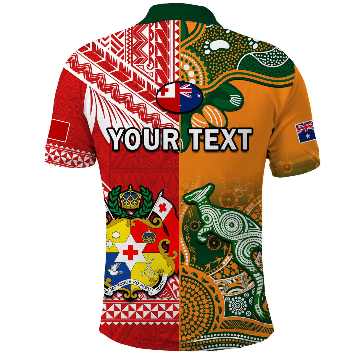Custom Mate Maa Tonga Wallabies Rugby Polo Shirt Polynesian Mix Aboriginal - Wonder Print Shop