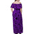 Matching Outfits For Couples Polynesia Combo Dress and Hawaiian Shirt Tattoo Plumeria Purple - Wonder Print Shop