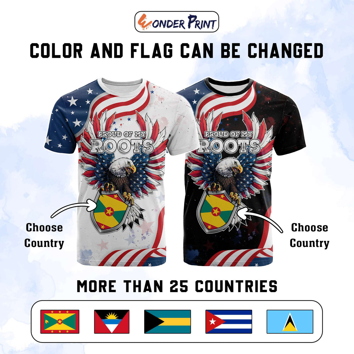 Custom Caribbean American Heritage Month T Shirt Proud Of My Roots | Wonder Print Shop