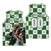 Custom Green Clovers Basketball Jersey
