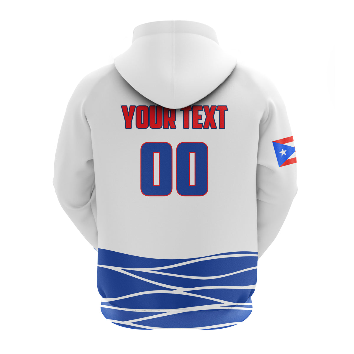Custom Baseball Puerto Rico Hoodie Royal Blue LT01
