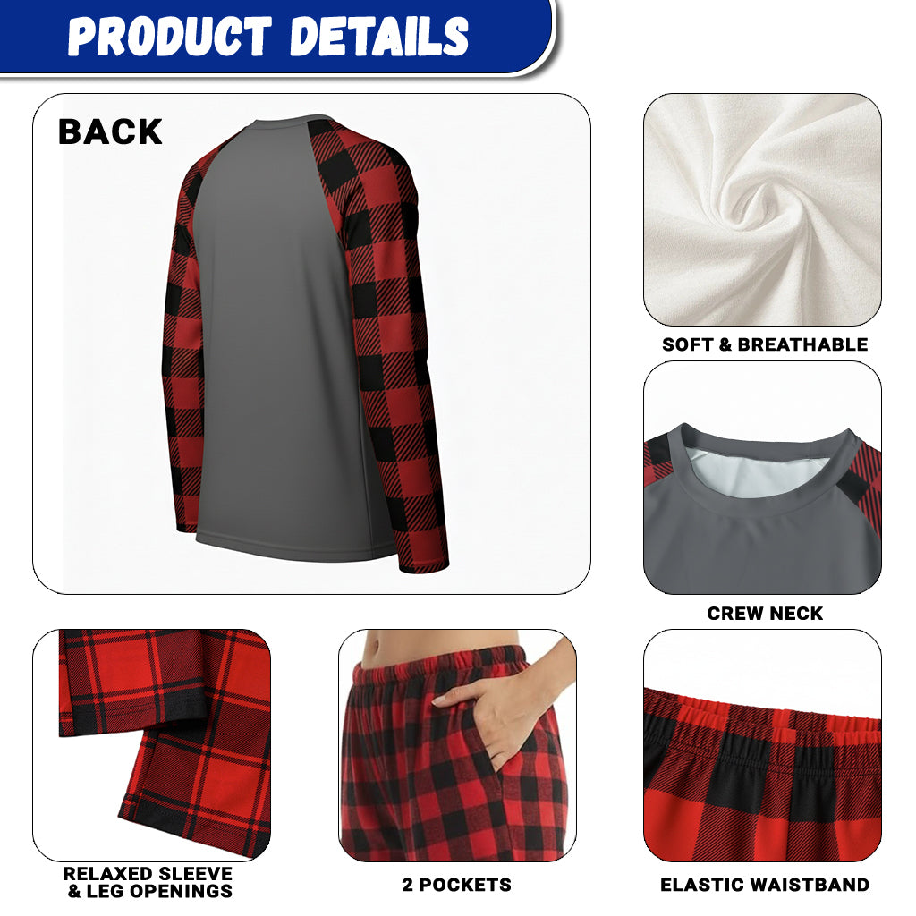 Funny Teacher Black Cat Plaid Pajama Set Does This Shirt Make Me Look Professionally Developed