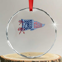 2nd Grade Teacher Pennant US Flag Back to School Crystal Glass Ornament