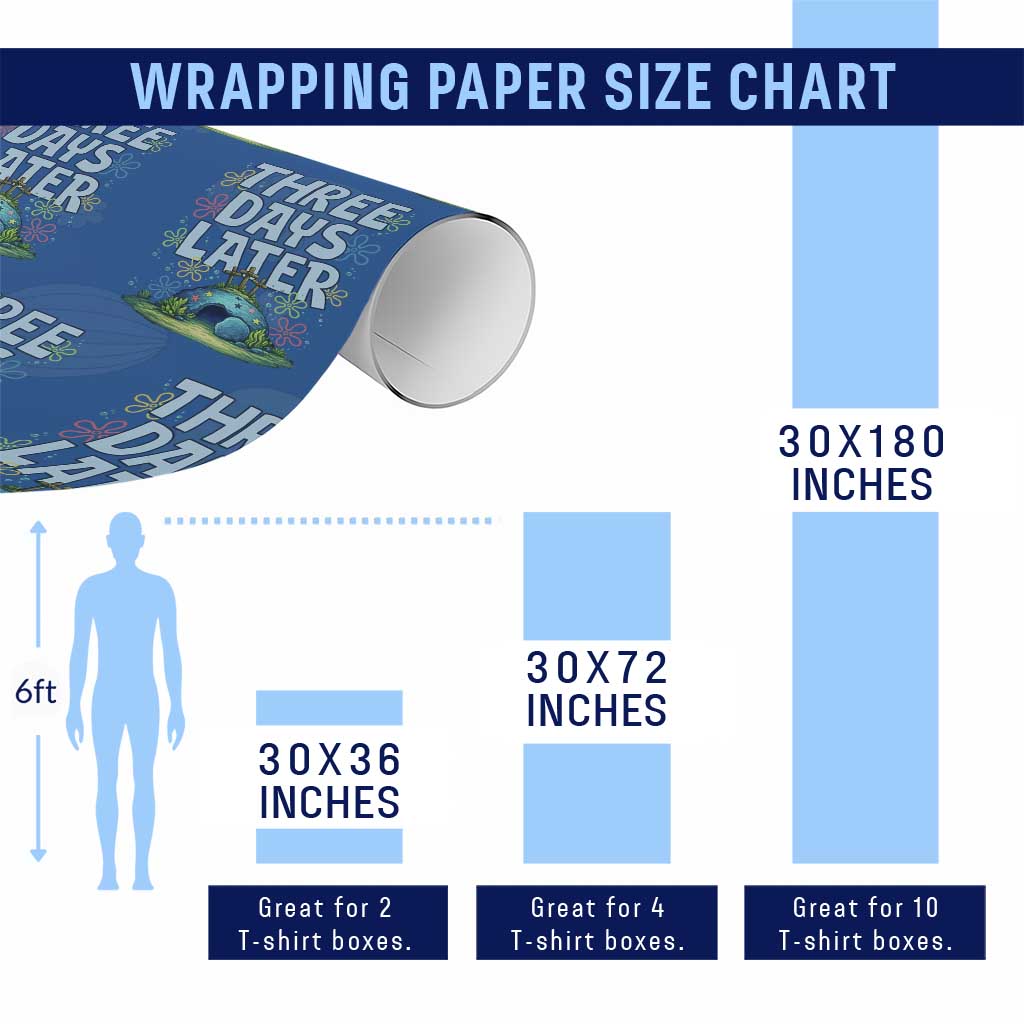 3 Days Later Wrapping Paper Roll Funny Easter Christian