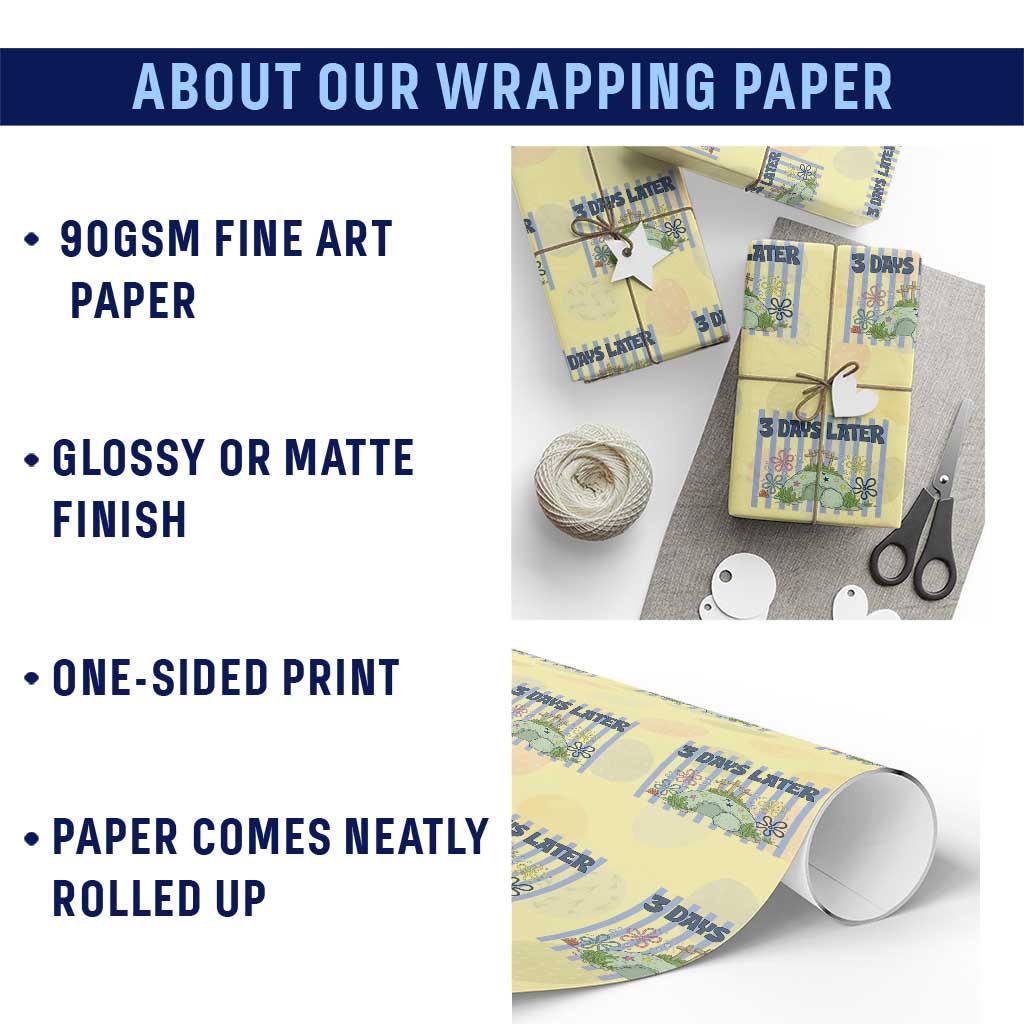 3 Days Later Wrapping Paper Roll Funny Easter Christian Faith Meme