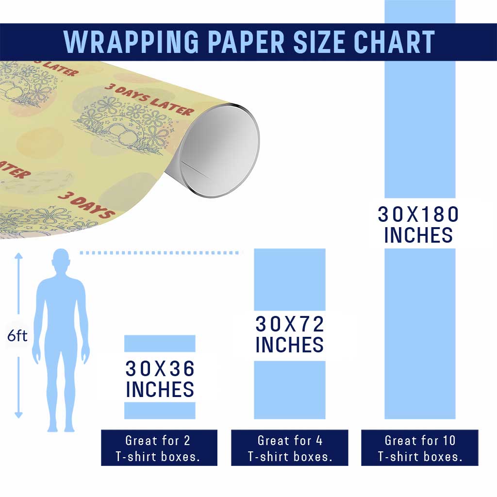 3 Days Later Wrapping Paper Roll Funny Easter Jesus Christian Meme