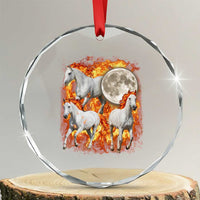 3 Fire Horses Moon Equestrian Crystal Glass Ornament Year Of The Fire Horse Joke