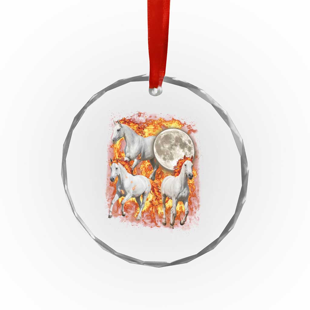 3 Fire Horses Moon Equestrian Crystal Glass Ornament Year Of The Fire Horse Joke