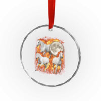 3 Fire Horses Moon Equestrian Crystal Glass Ornament Year Of The Fire Horse Joke
