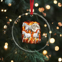 3 Fire Horses Moon Equestrian Crystal Glass Ornament Year Of The Fire Horse Joke