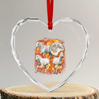 3 Fire Horses Moon Equestrian Heart Crystal Glass Ornament Year Of The Fire Horse Joke