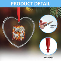3 Fire Horses Moon Equestrian Heart Crystal Glass Ornament Year Of The Fire Horse Joke