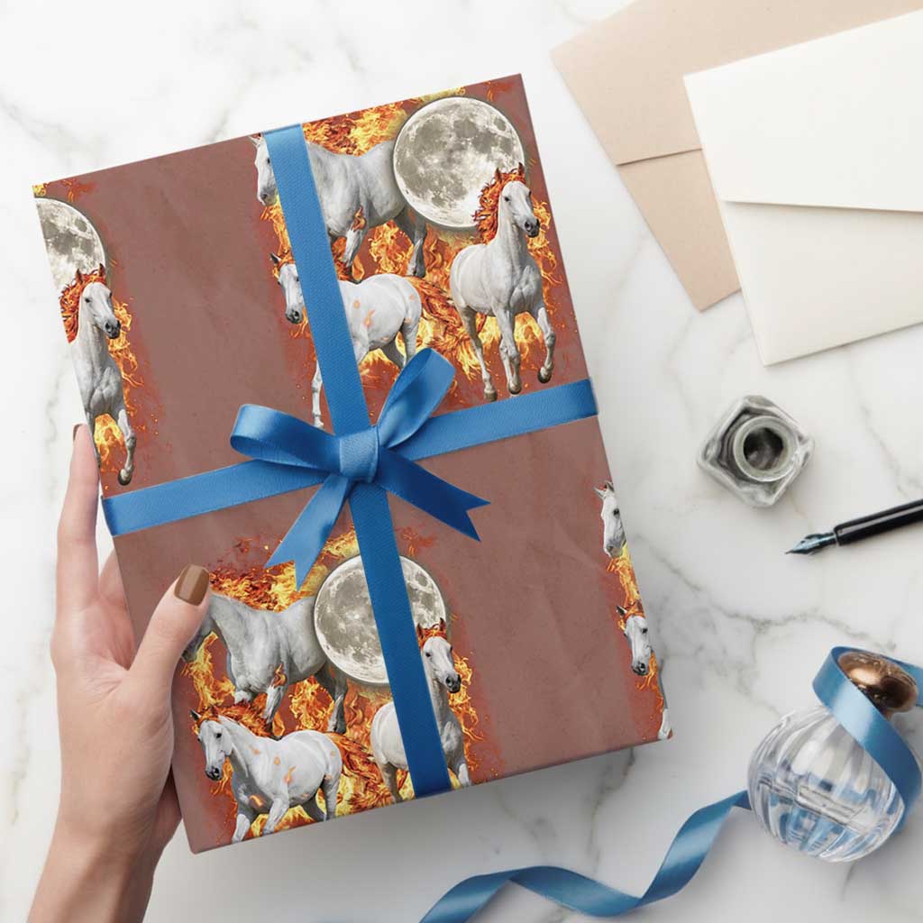 3 Fire Horses Moon Equestrian Wrapping Paper Roll Year Of The Fire Horse Joke