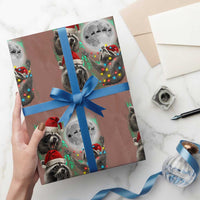 3 Raccoons Howling At Moon Christmas Wrapping Paper Roll Funny Weird Cursed Meme - Wonder Print Shop
