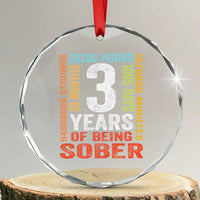 3 Years Of Being Sober Crystal Glass Ornament 3 Years Sobriety Anniversary Addiction Recovery