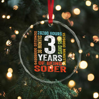 3 Years Of Being Sober Crystal Glass Ornament 3 Years Sobriety Anniversary Addiction Recovery