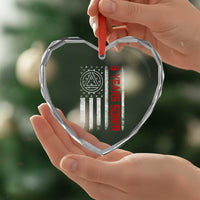 3 Years Sober Heart Crystal Glass Ornament 3 Years Sobriety Anniversary Vintage American Flag