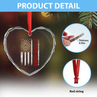 3 Years Sober Heart Crystal Glass Ornament 3 Years Sobriety Anniversary Vintage American Flag