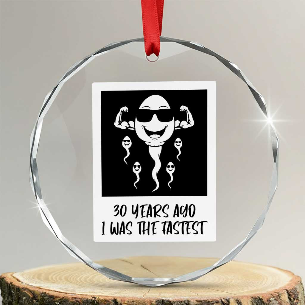 30 Years Ago I Was The Fastest Crystal Glass Ornament Funny 30th Birthday Gift Idea