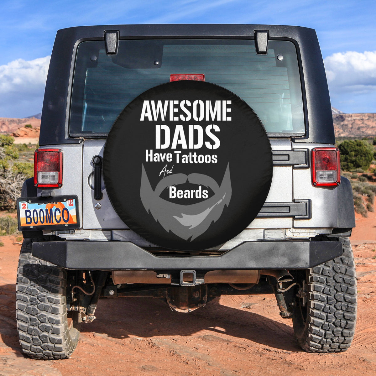 Father's Day Tire Covers - Awesome Dads Have Tattoos And Beards Spare Tire Cover NO.302 LT8 - Wonder Print Shop