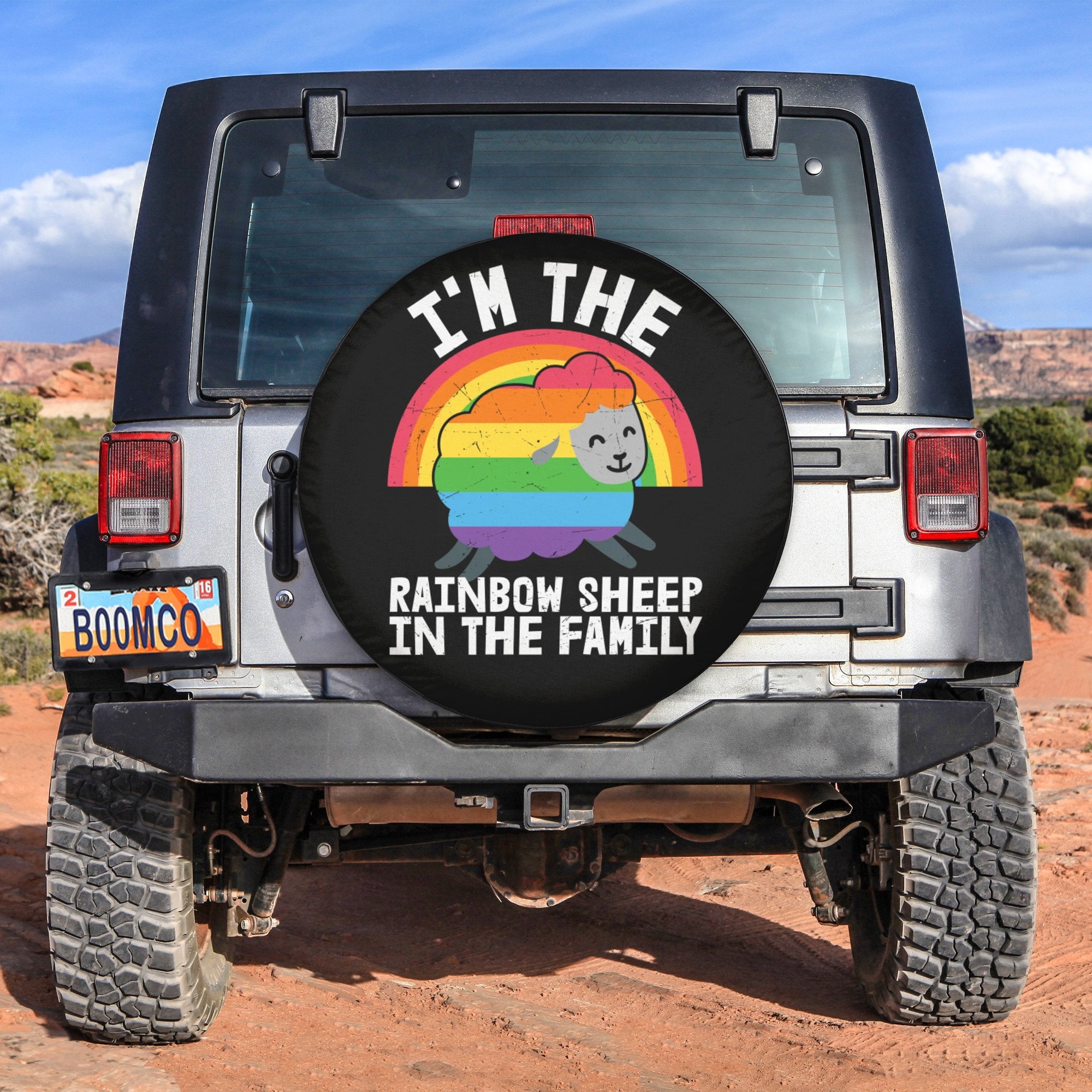 LGBT Tire Covers - I'm The Rainbow Sheep In The Family Spare Tire Cover NO.245 LT8 - Wonder Print Shop