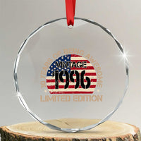 30th Birthday Crystal Glass Ornament Vintage 1996 30 Year Old Birthday USA Flag