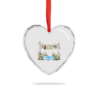 30th Birthday Fishing Heart Crystal Glass Ornament Fisherman Birthday Party Gift