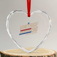 30th Birthday Heart Crystal Glass Ornament Vintage 1996 30 Years Old Birthday USA Stripes