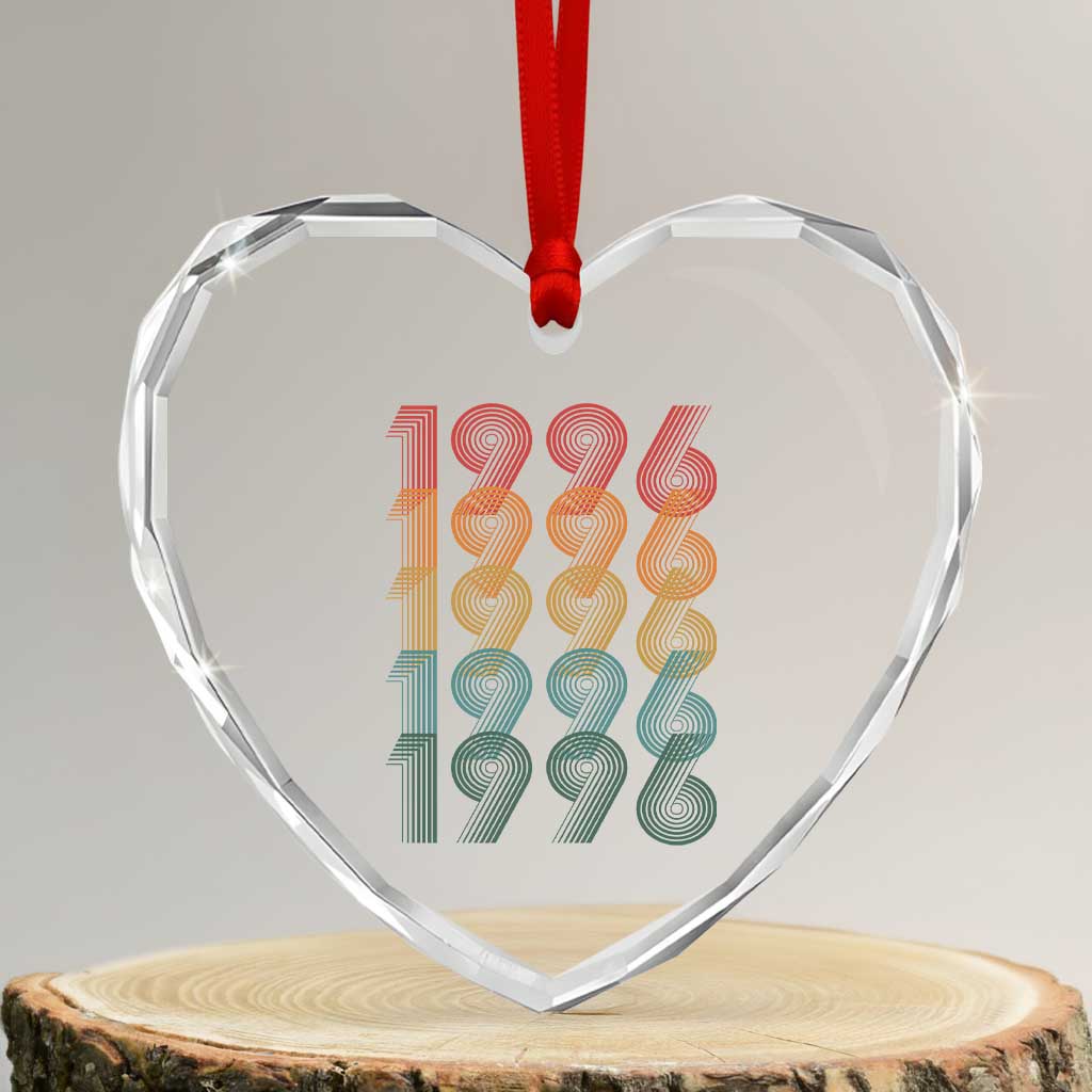 30th Birthday Heart Crystal Glass Ornament Vintage 1996 Retro 30 Years Old Birthday