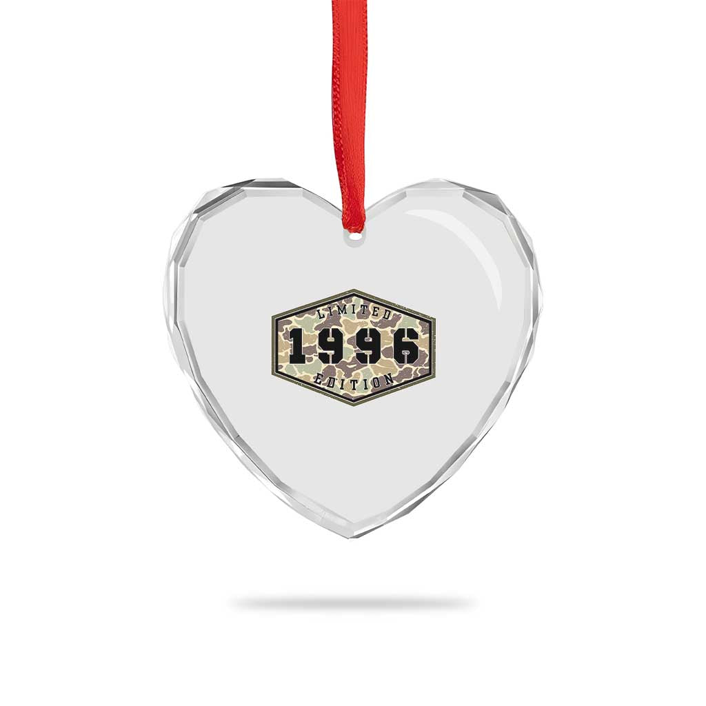 30th Birthday Hunting Heart Crystal Glass Ornament 1996 Limited Edition Vintage Camouflage Gifts For Turning 30