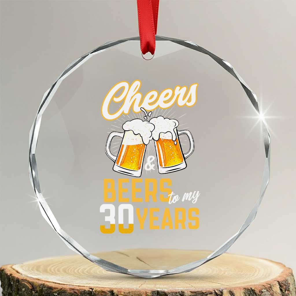 30th Birthday Party Gift Crystal Glass Ornament Cheers Beers To My 30 Years