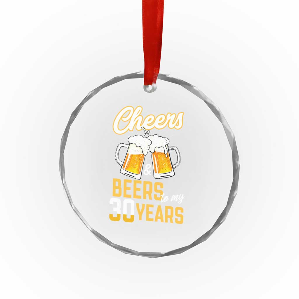 30th Birthday Party Gift Crystal Glass Ornament Cheers Beers To My 30 Years