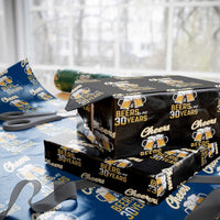 30th Birthday Party Gift Wrapping Paper Roll Cheers Beers To My 30 Years