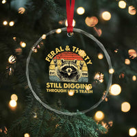 30th Birthday Raccoon Crystal Glass Ornament Feral And Thirty Still Digging Through Life's Trash Est 1996