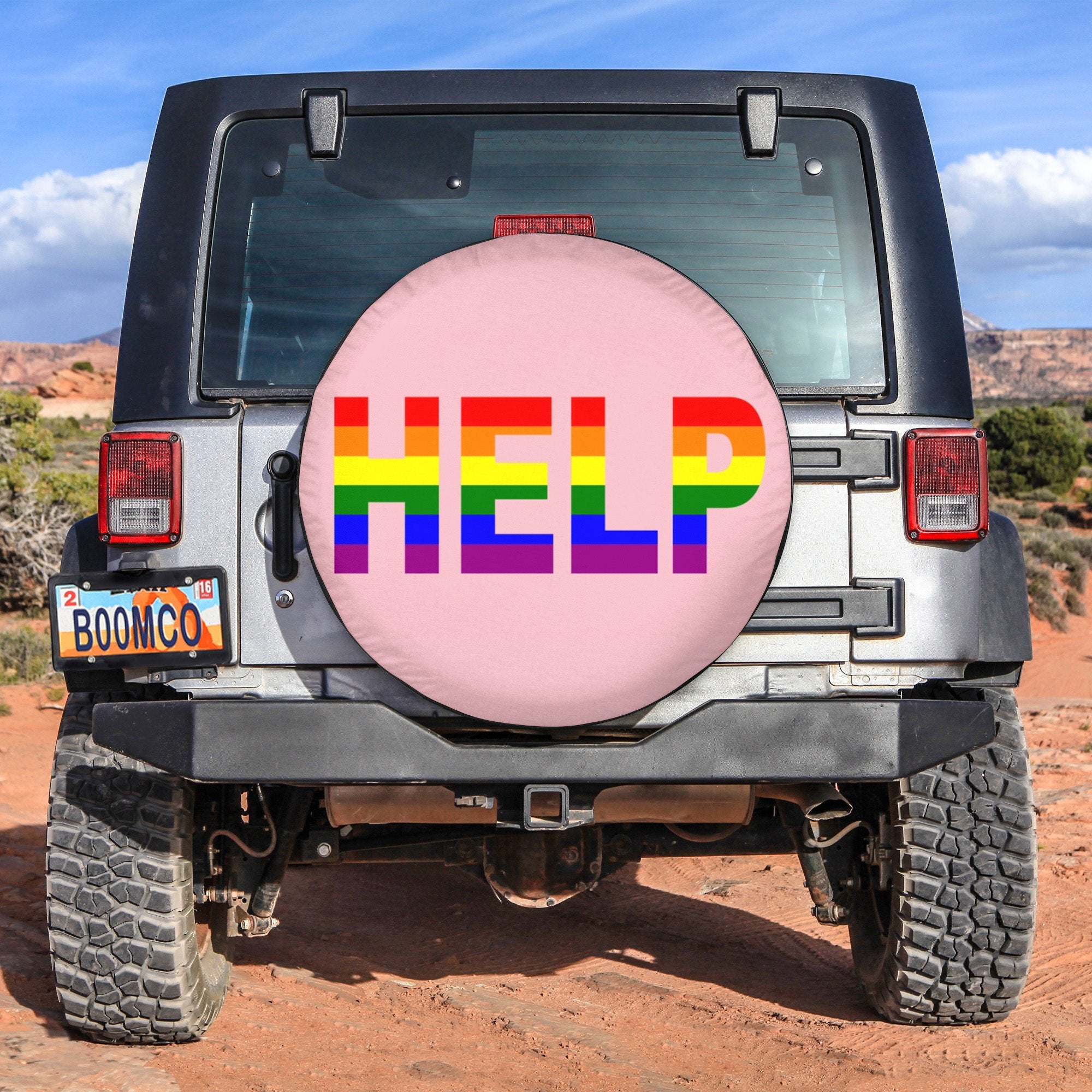 LGBT Tire Covers - Help LGBT Spare Tire Cover NO.246 LT8 - Wonder Print Shop