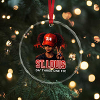 314 St Louis Crystal Glass Ornament Red Hat African American Woman STL City Pride Area Code