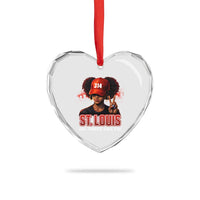 314 St Louis Heart Crystal Glass Ornament Red Hat African American Woman STL City Pride Area Code