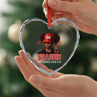 314 St Louis Heart Crystal Glass Ornament Red Hat African American Woman STL City Pride Area Code