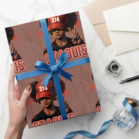 314 St Louis Wrapping Paper Roll Red Hat African American Woman STL City Pride Area Code