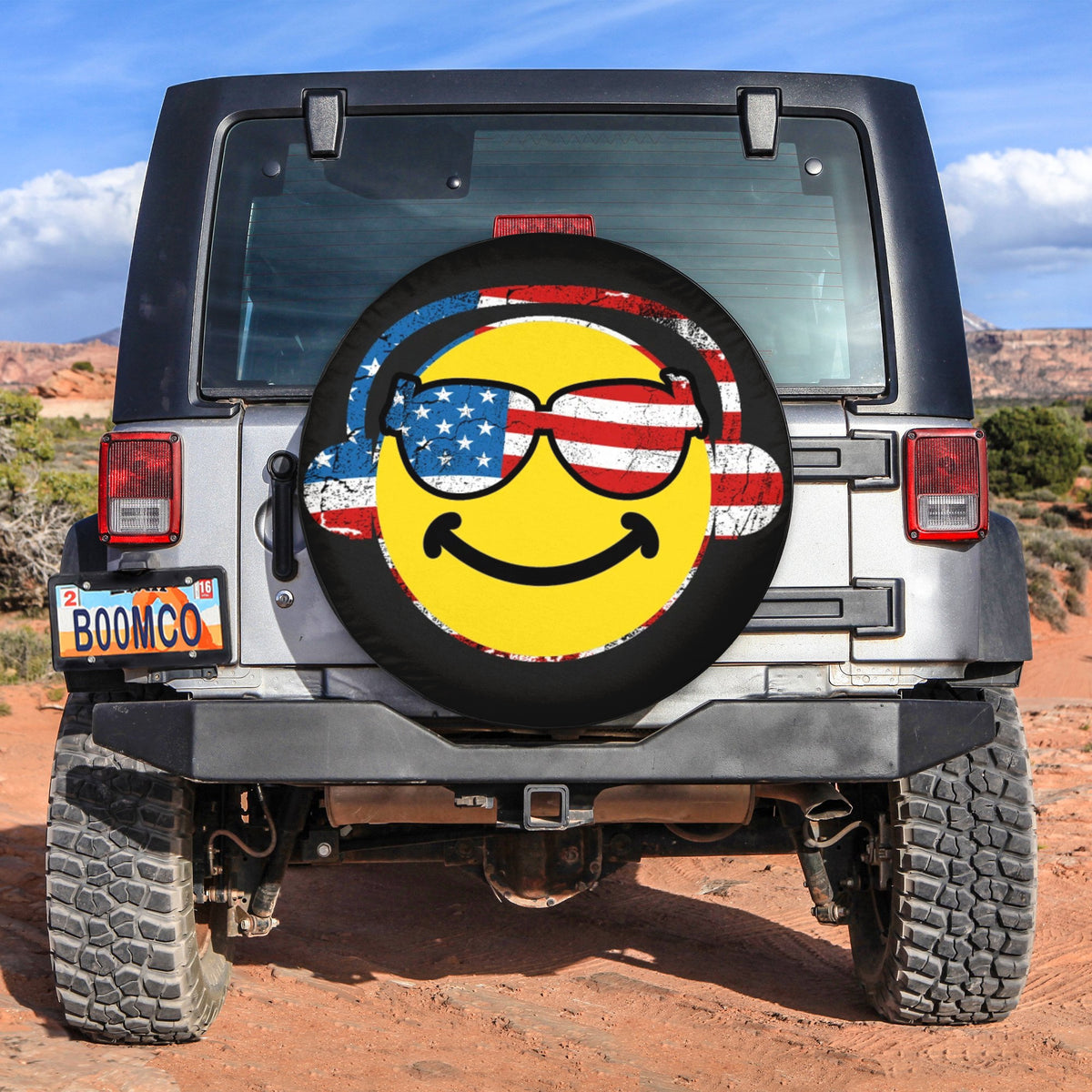 4th Of July Tire Covers - US Independence Day Smile Cute Face American Style Spare Tire Cover NO.33 LT8 - Wonder Print Shop