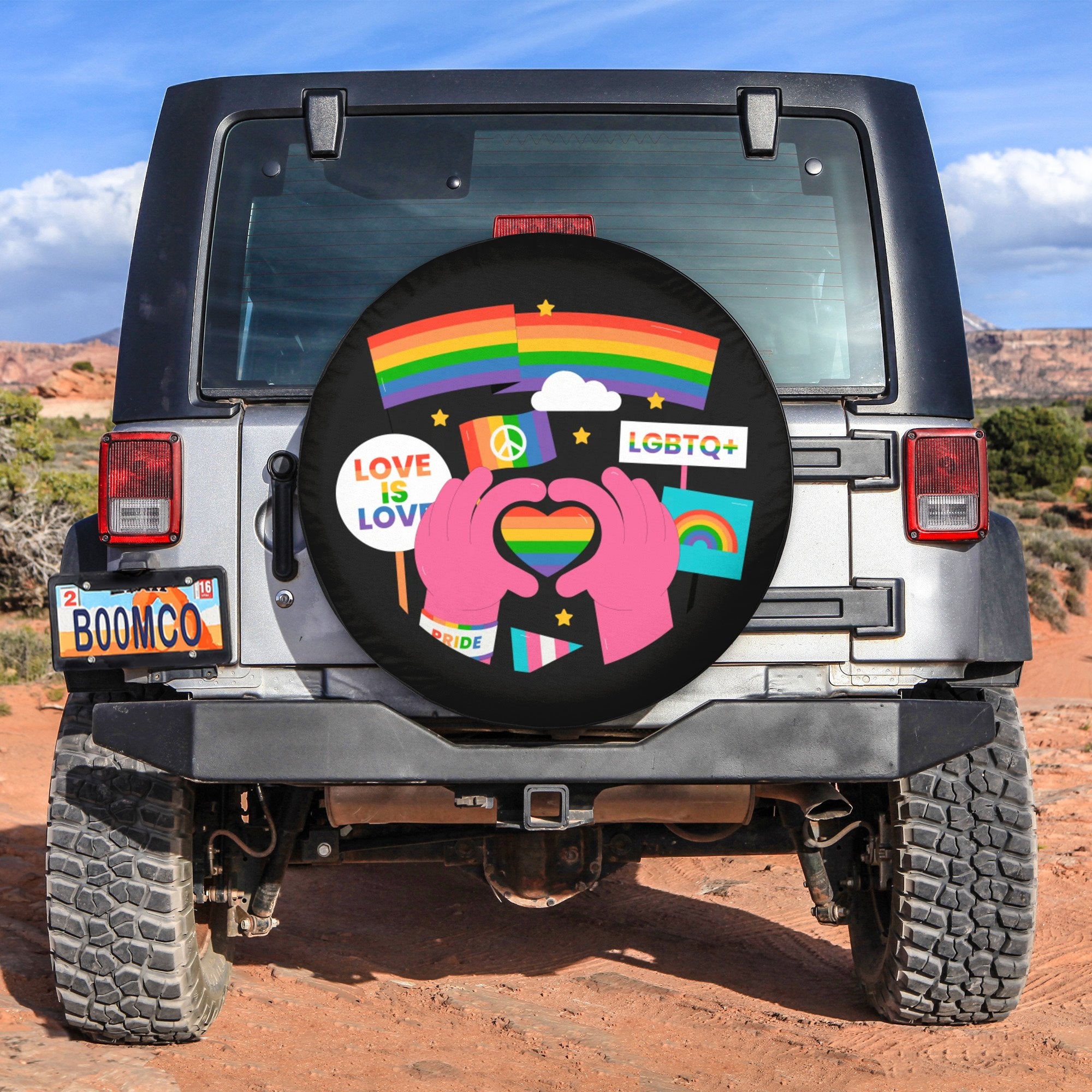 LGBT Tire Covers - Love Is Love LGBTQ+ Spare Tire Cover NO.261 LT8 - Wonder Print Shop