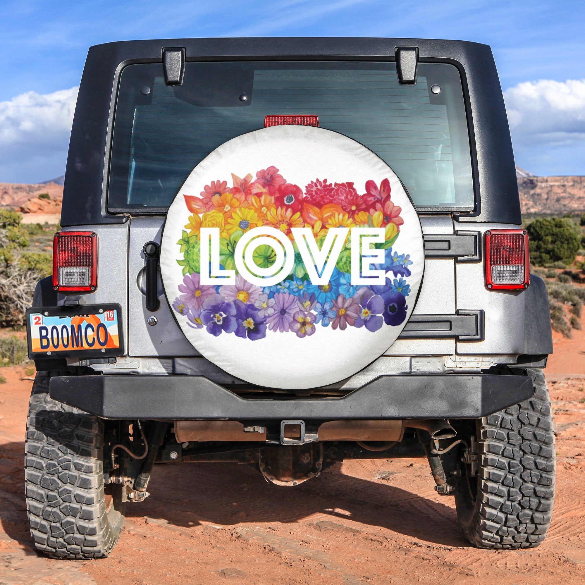 LGBT Tire Covers - Love Flower Vibes Spare Tire Cover NO.264 LT8 - Wonder Print Shop