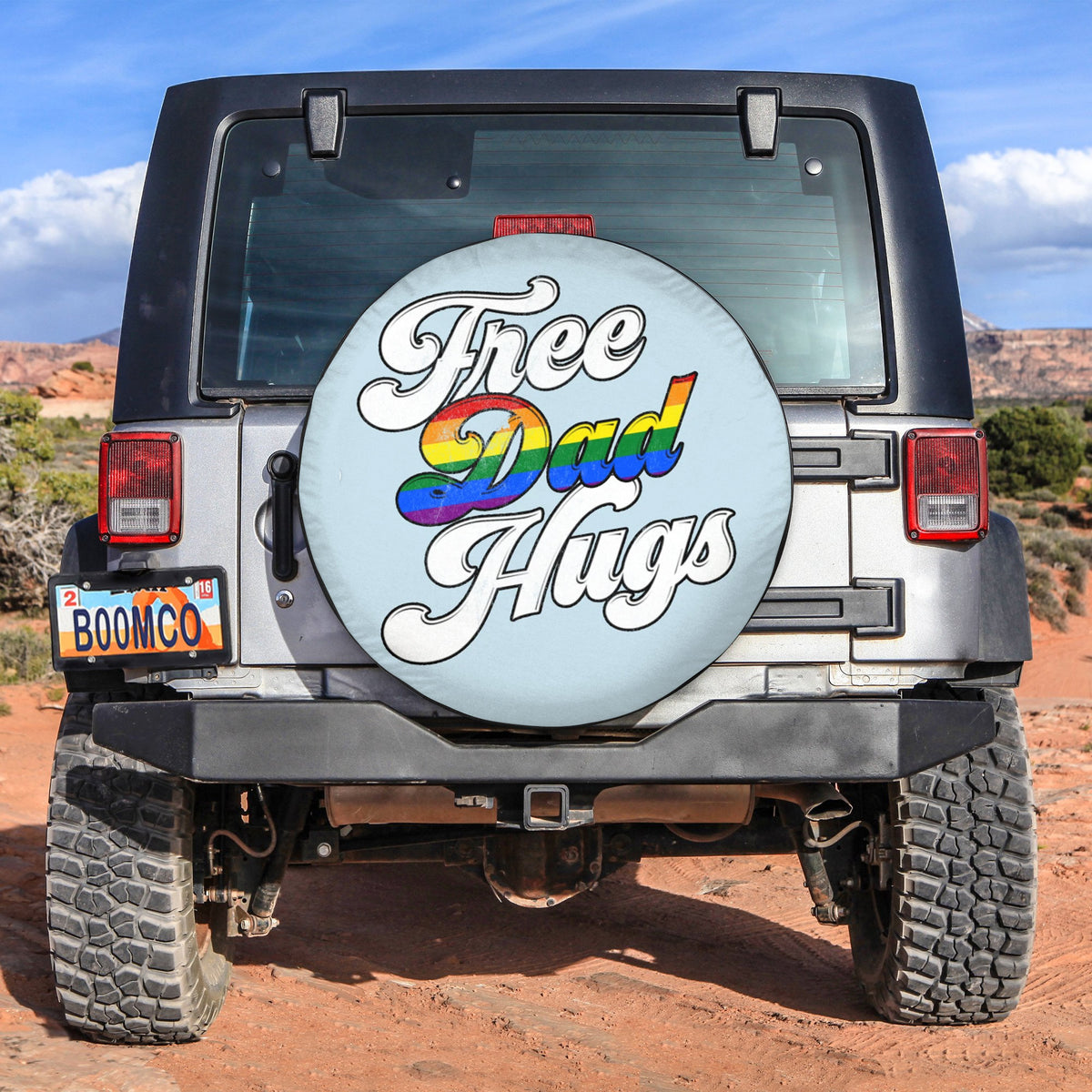 LGBT Tire Covers - Free Dad Hugs Spare Tire Cover NO.266 LT8 - Wonder Print Shop
