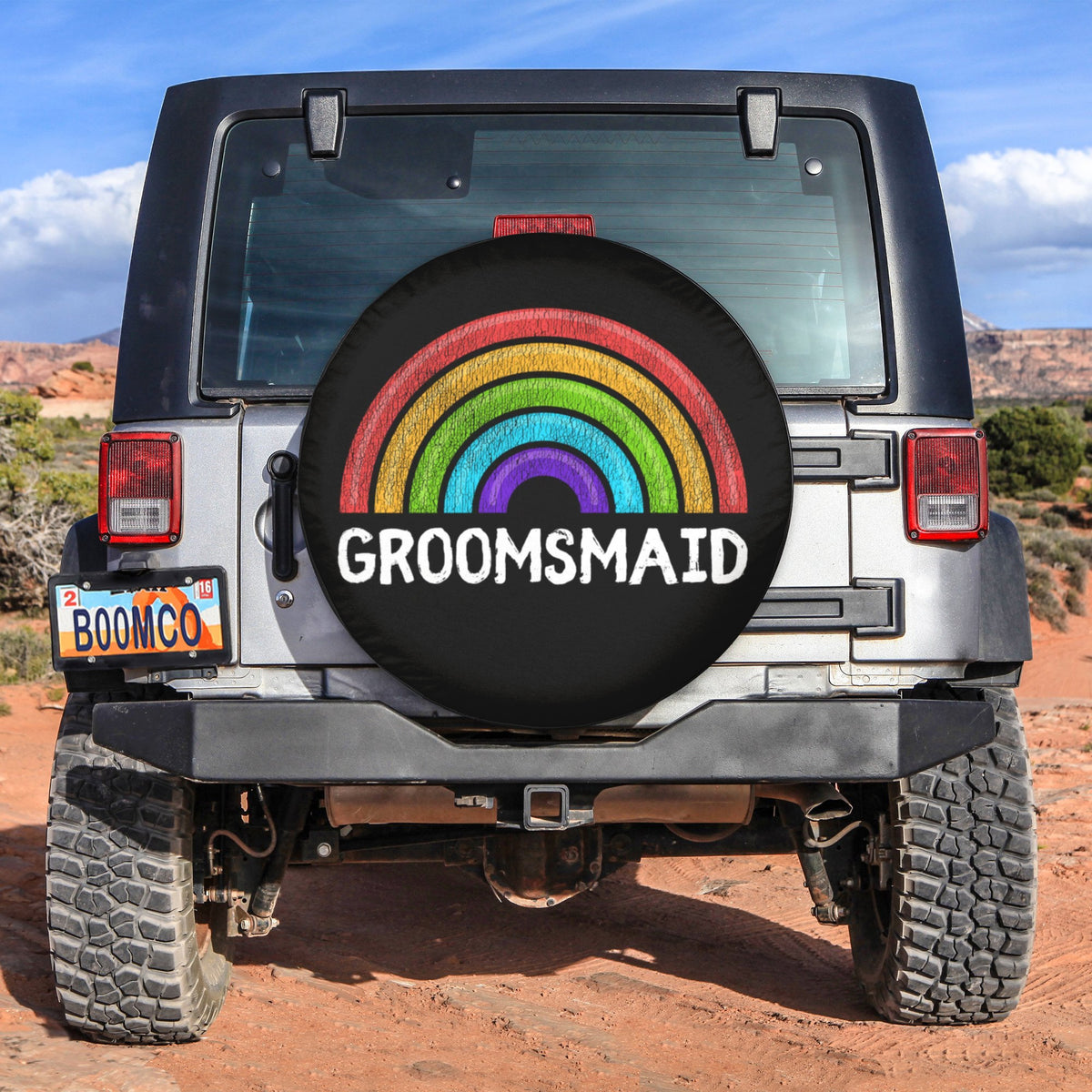 LGBT Tire Covers - Groomsmaid Rainbow Spare Tire Cover NO.269 LT8 - Wonder Print Shop