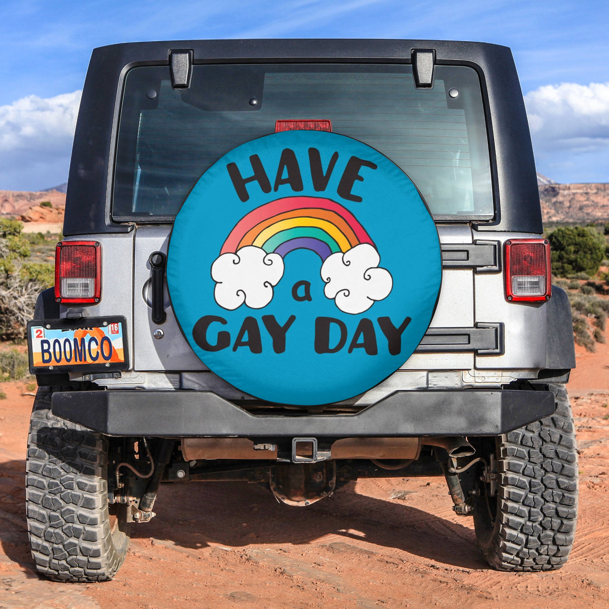 LGBT Tire Covers - Have A Gay Day Rainbow Spare Tire Cover NO.274 LT8 - Wonder Print Shop