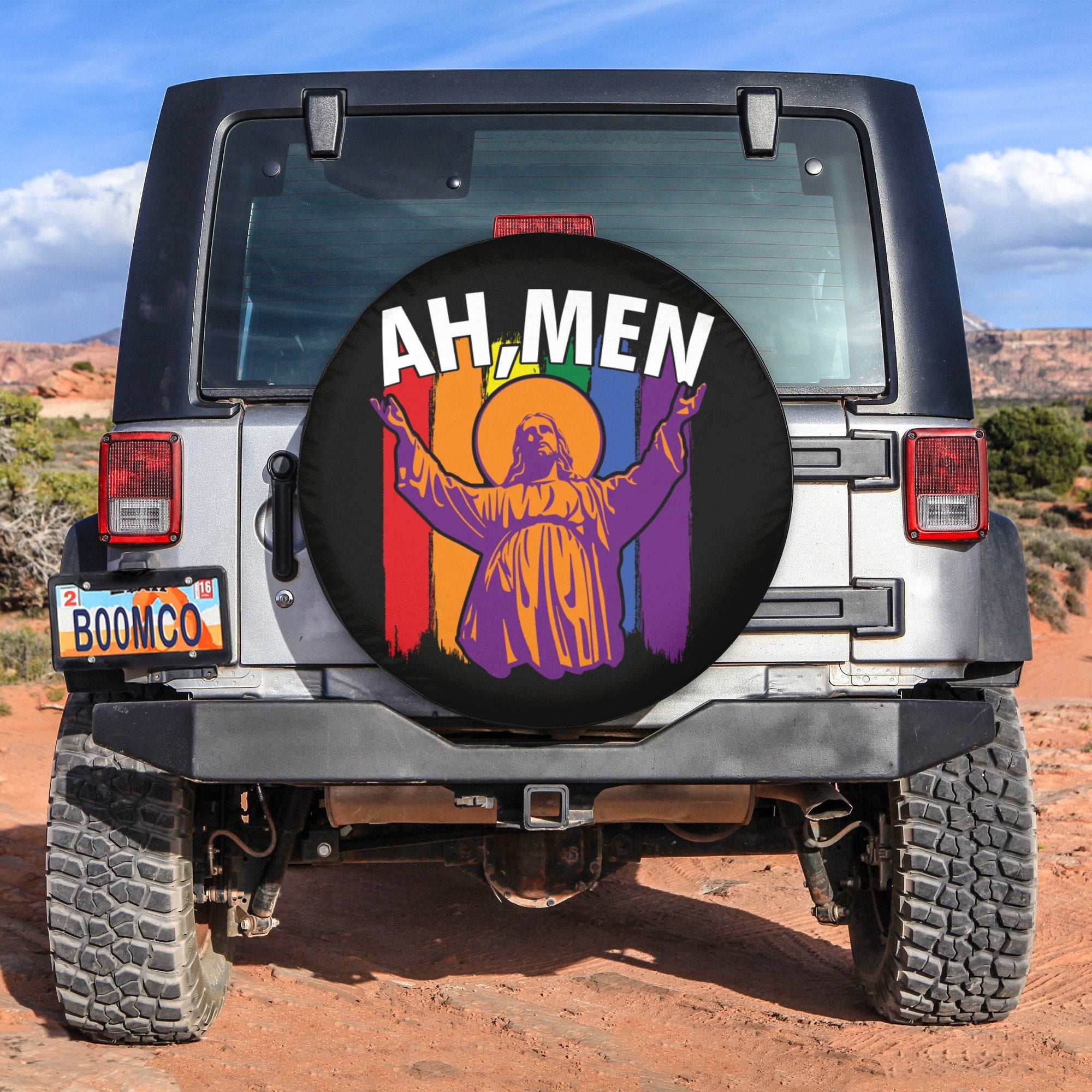 LGBT Tire Covers - Ah, Men Pride Spare Tire Cover NO.275 LT8 - Wonder Print Shop